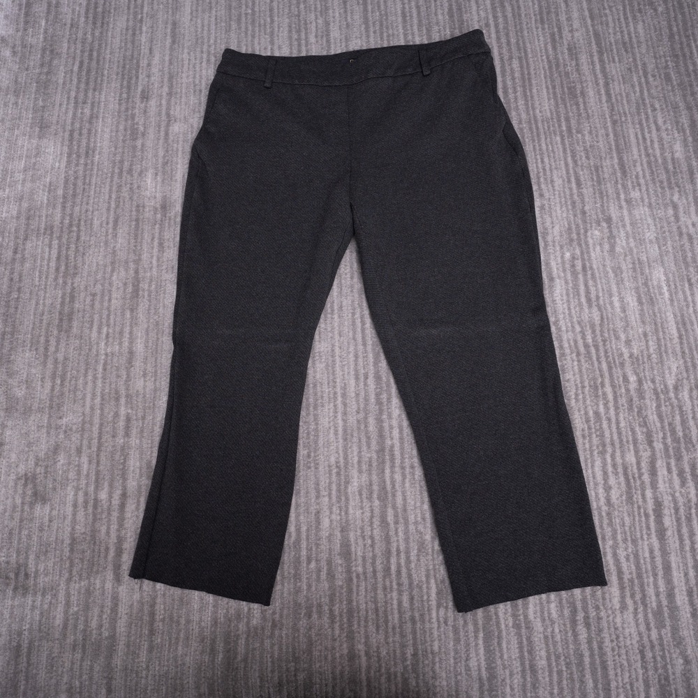 Dalia Dress Pants Womens Large Gray Excellent Stretch Textured Cropped Pull On